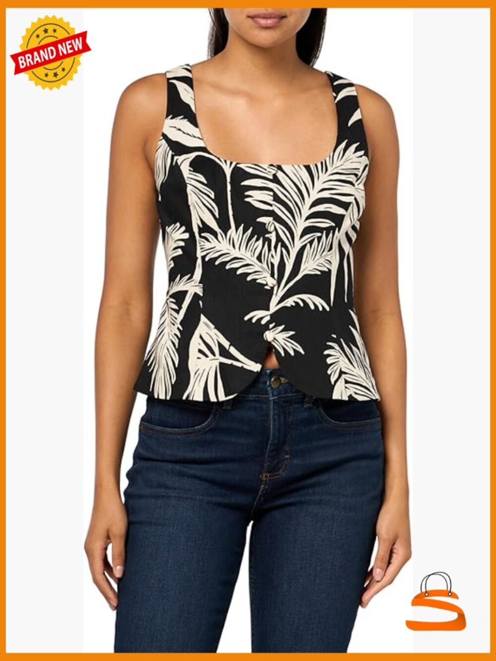 Eco Linen Sleeveless Tank Top with Zipper